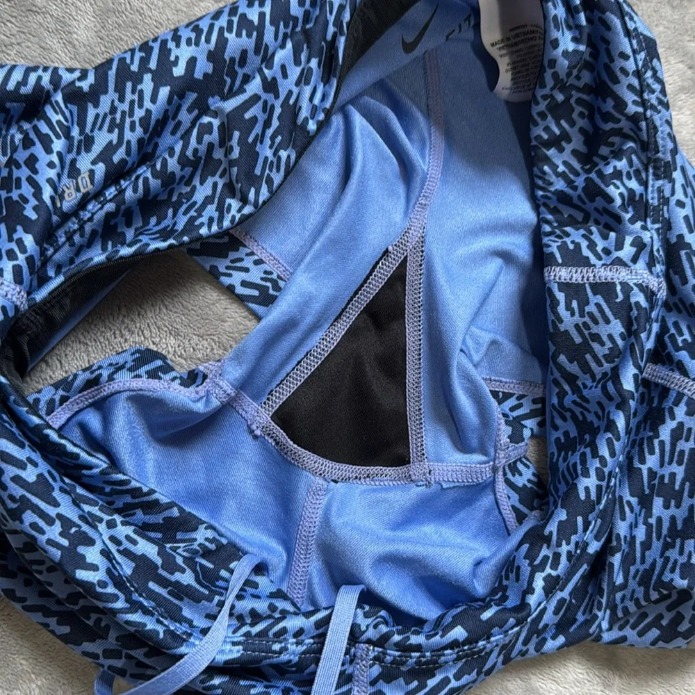 Nike Blue and Black Patterned Dri-Fit Shorts